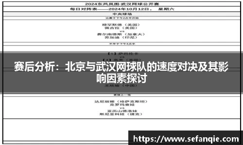 赛后分析：北京与武汉网球队的速度对决及其影响因素探讨